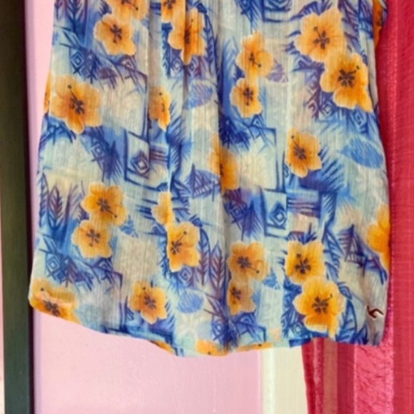 SUMMER SALE Vintage Hollister Sheer Floral Loose-Fit Blouse Women’s Medium - Picture 3 of 5